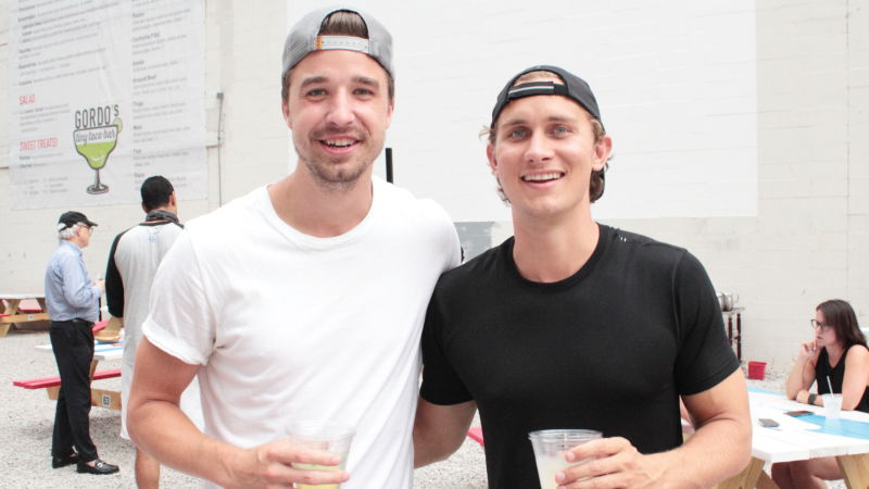 Guests at Lakeshore East Beer & Food Garden
